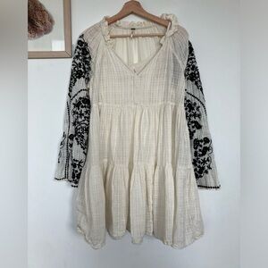 Free people cream and black short dress